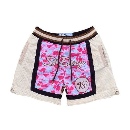 ST.EAZY PINK/BROWN CAMO SHORTS